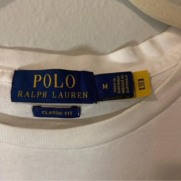 Polo fit Logo jersey T-Shirt by Ralph Lauren Men's White T-Shirt, Size Medium - Picture 3 of 8